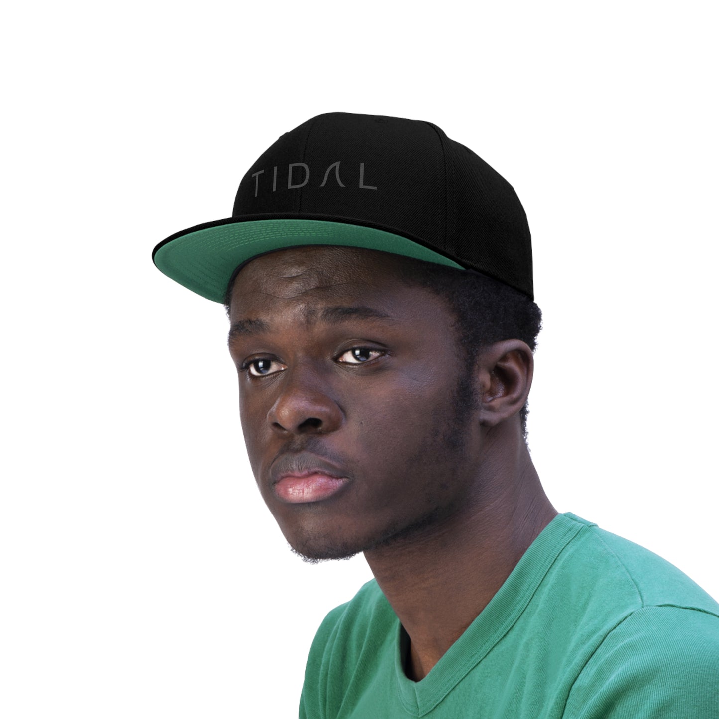 Flat Bill Snap Back - Tidal Black on Black