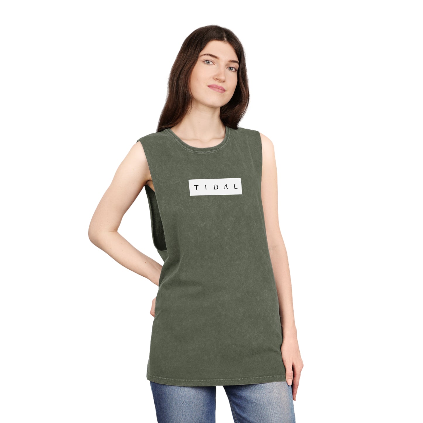 Logo Block - Unisex Stonewash Tank Top