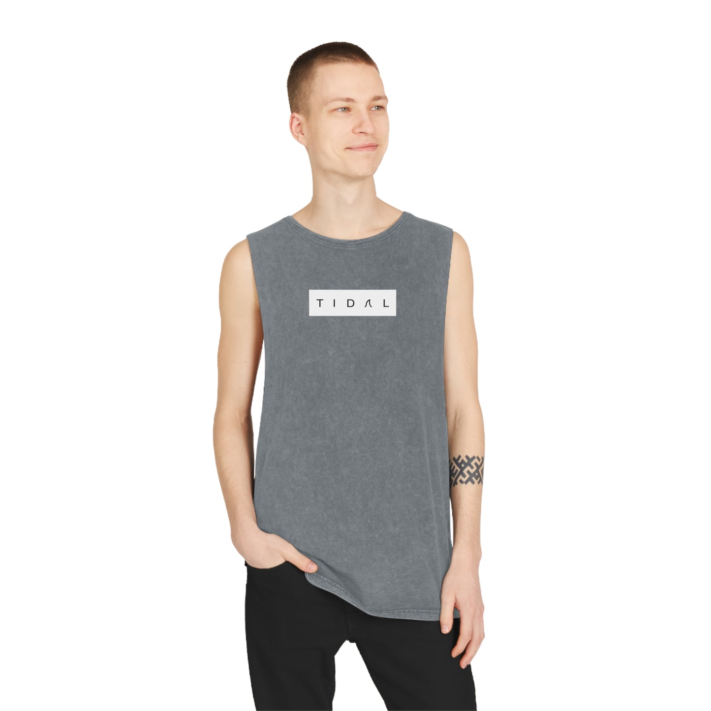 Logo Block - Unisex Stonewash Tank Top
