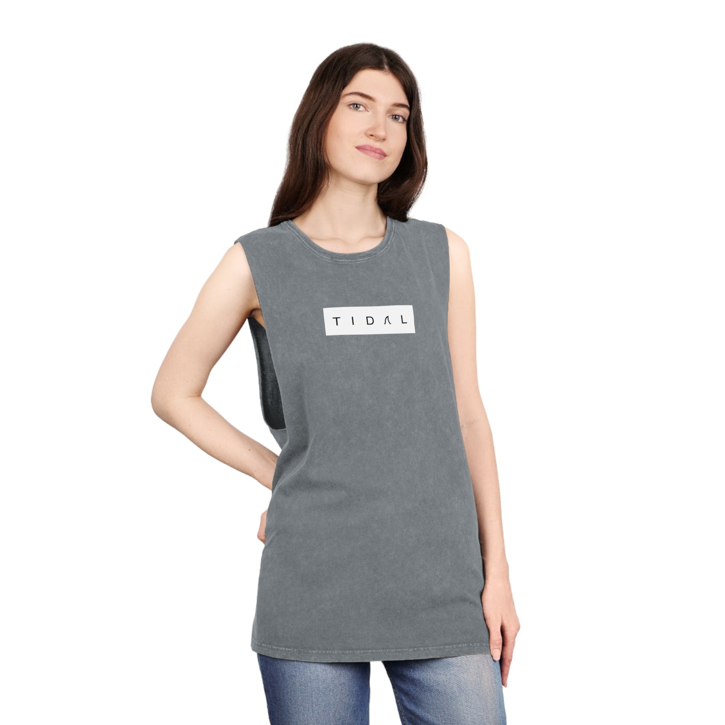 Logo Block - Unisex Stonewash Tank Top
