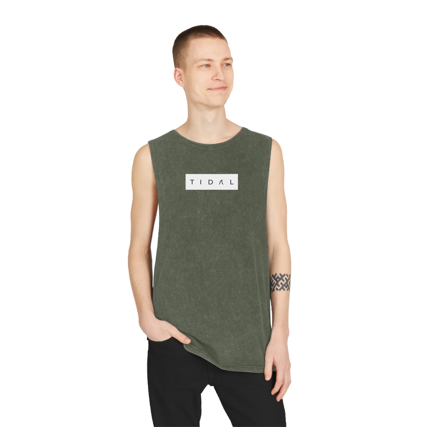 Logo Block - Unisex Stonewash Tank Top