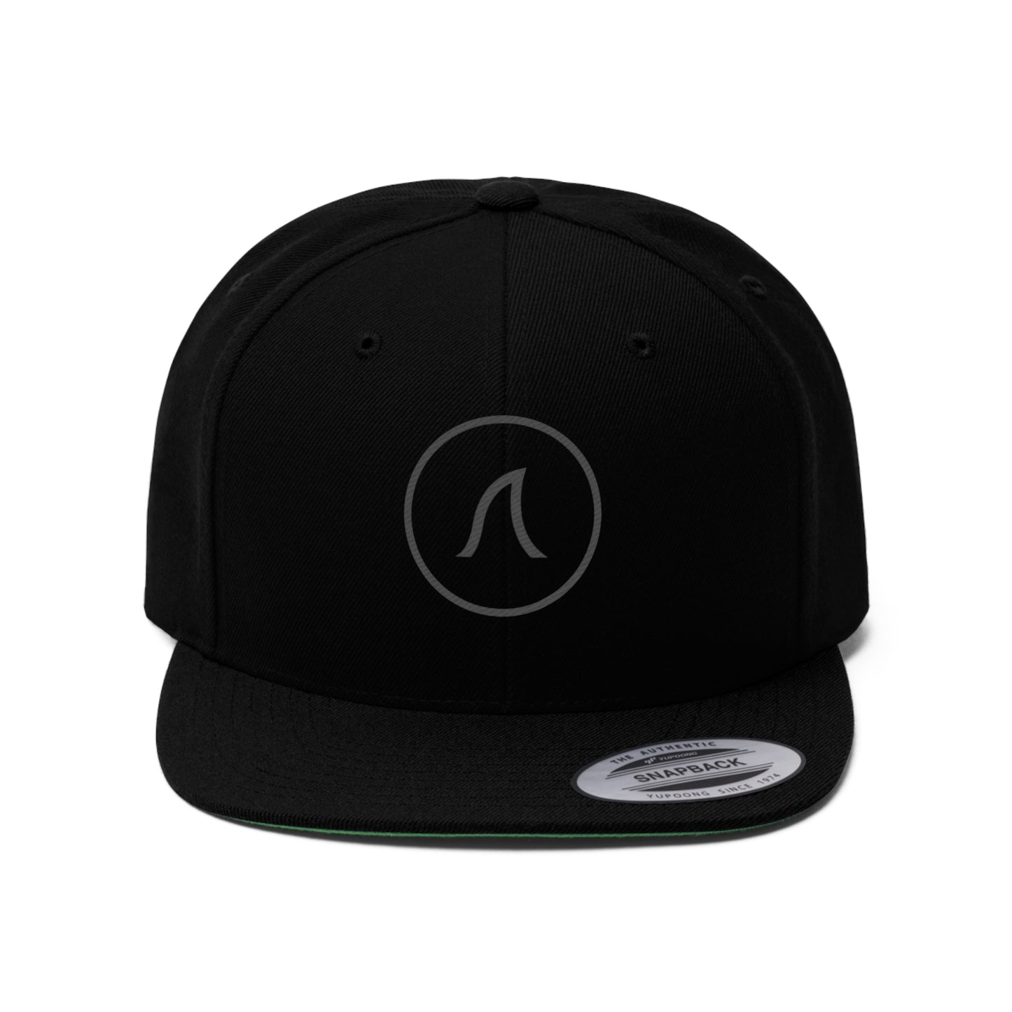 Flat Bill Snap Back - Icon Black on Black
