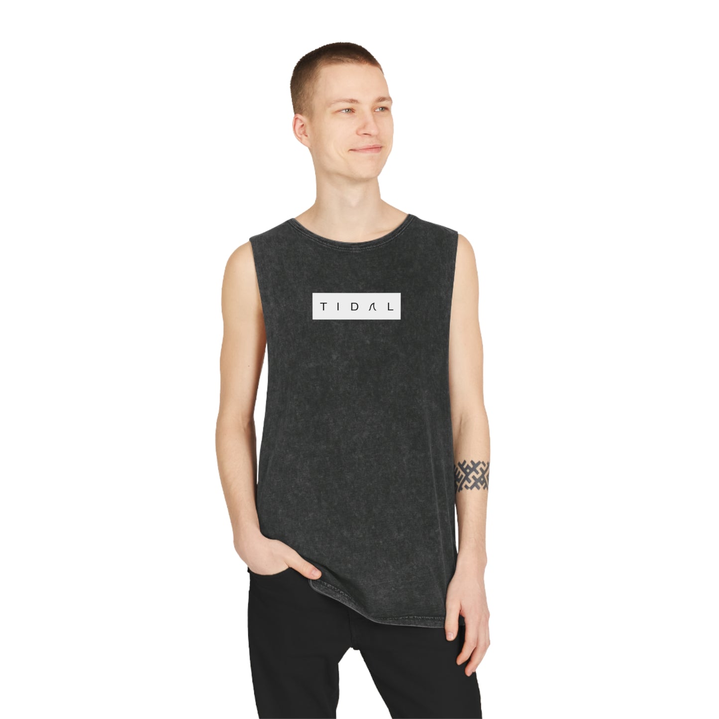 Logo Block - Unisex Stonewash Tank Top