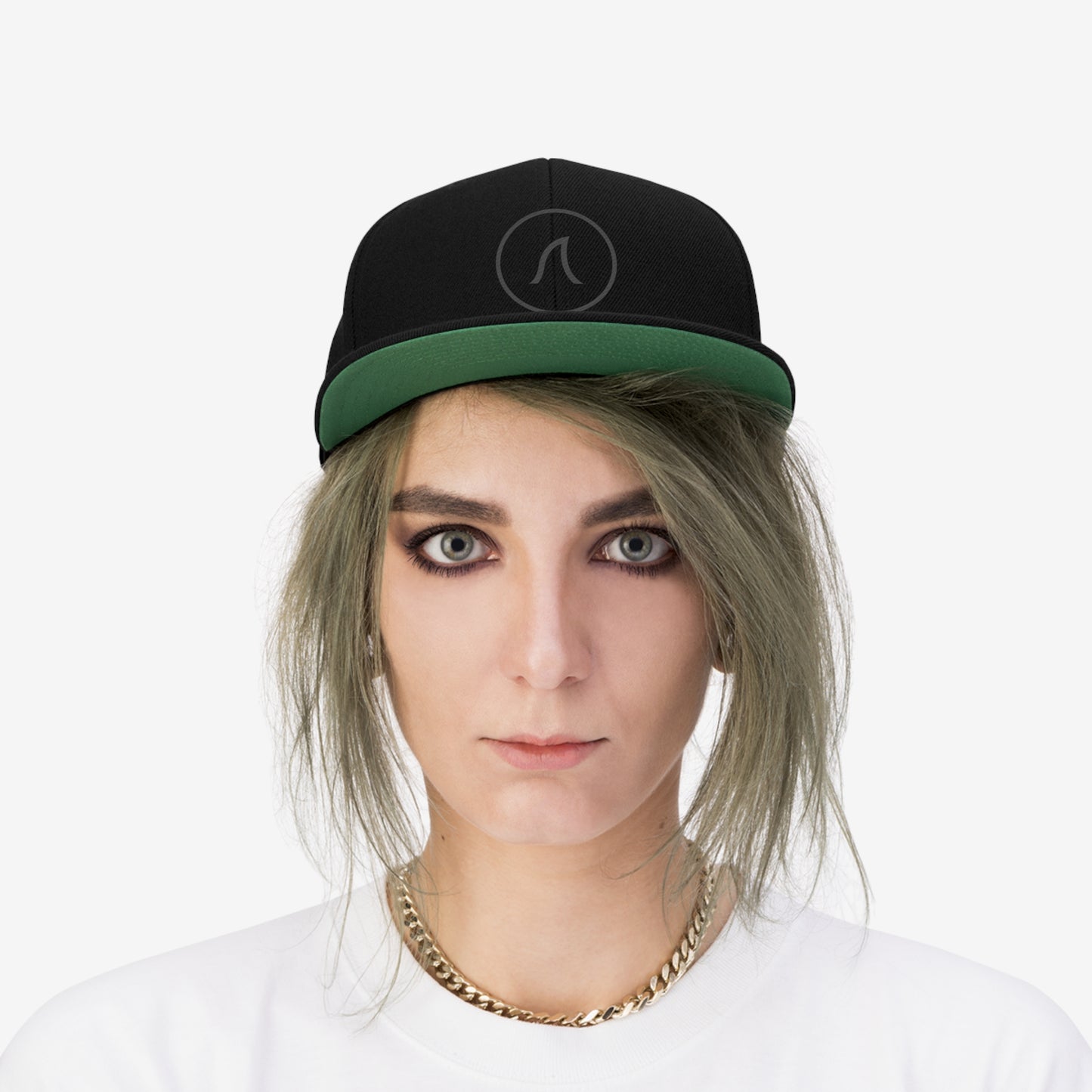 Flat Bill Snap Back - Icon Black on Black