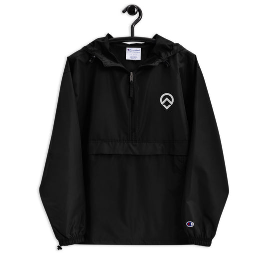 Embroidered Champion Packable Jacket - White Icon