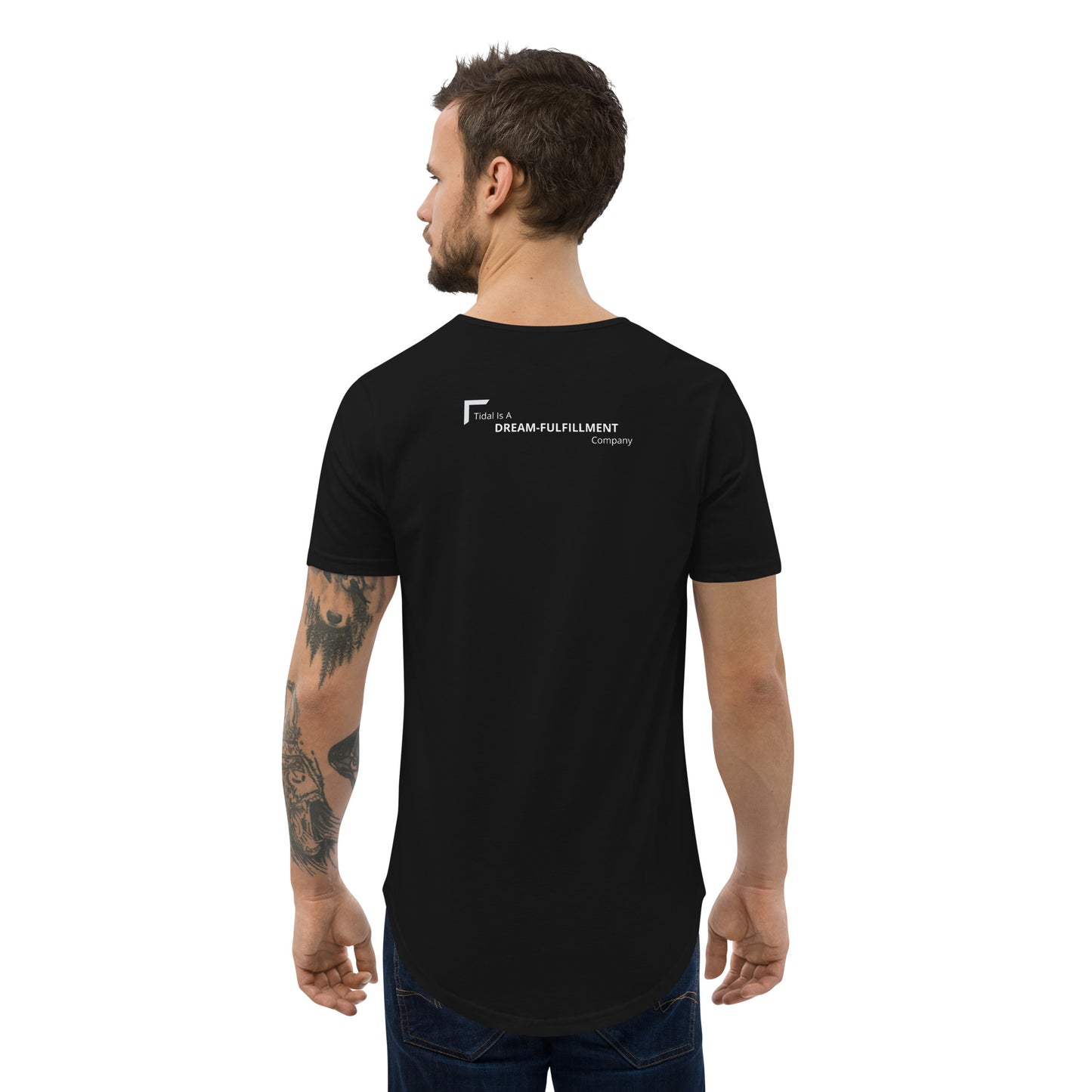 Men's Curved Hem T-Shirt - Dream FulFillment Company on Rear
