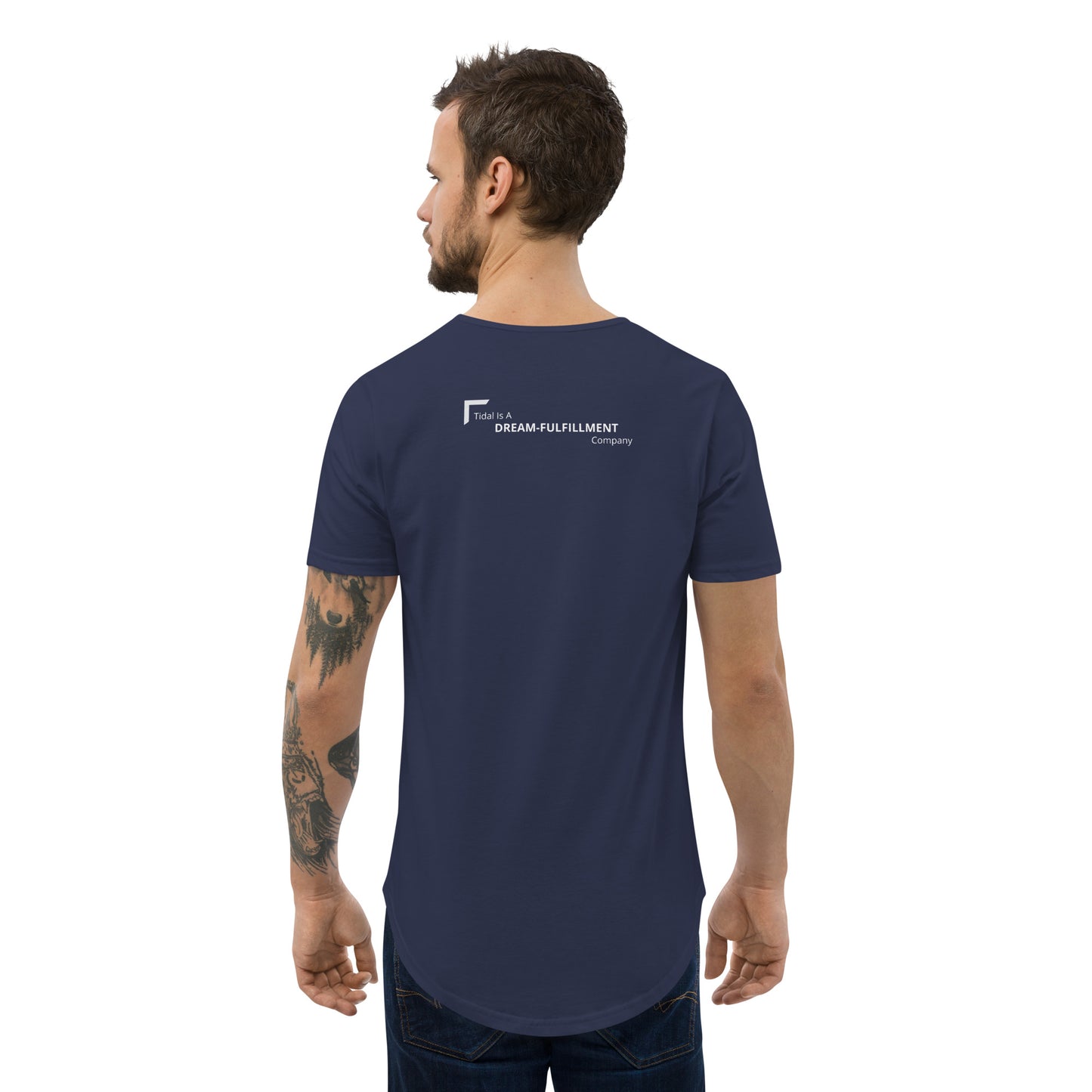 Men's Curved Hem T-Shirt - Dream FulFillment Company on Rear