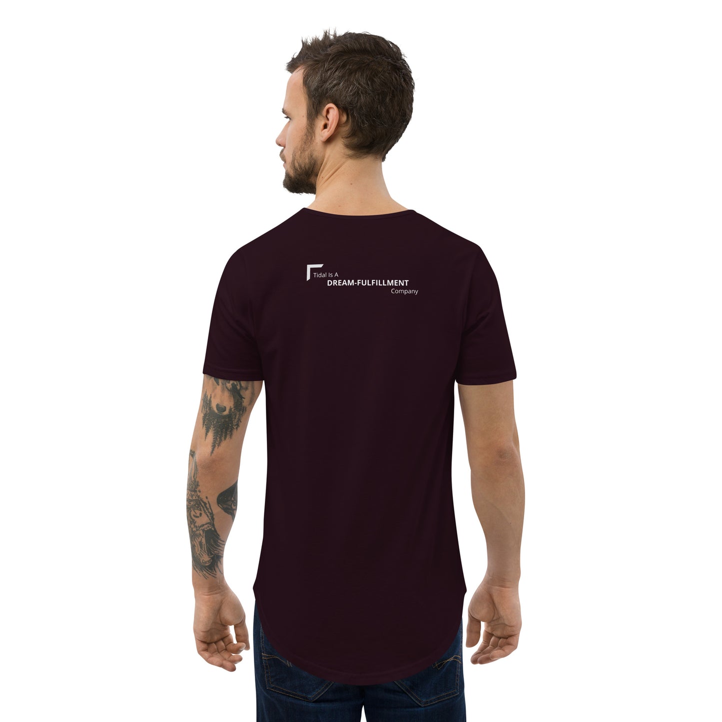 Men's Curved Hem T-Shirt - Dream FulFillment Company on Rear