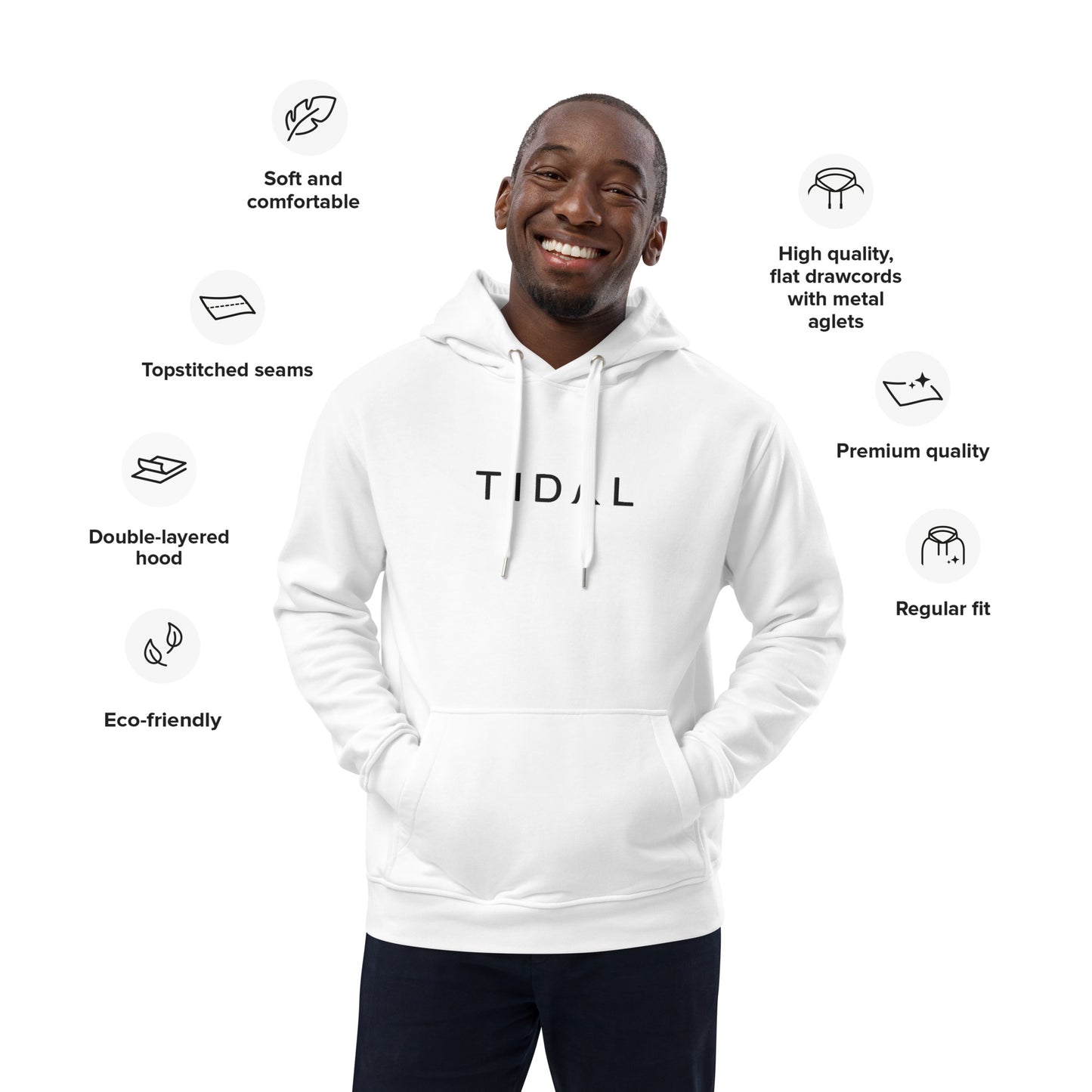 Premium eco hoodie - Embroidered (White)