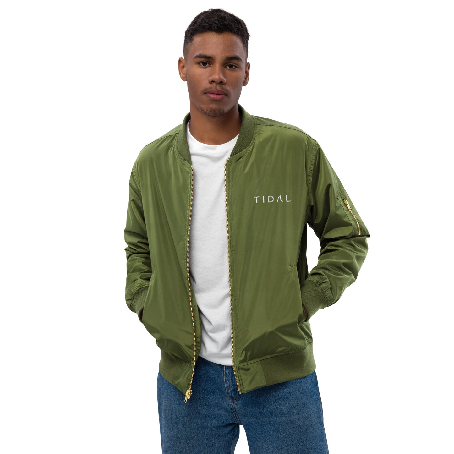 Premium recycled bomber jacket - Embroidered Tidal Only