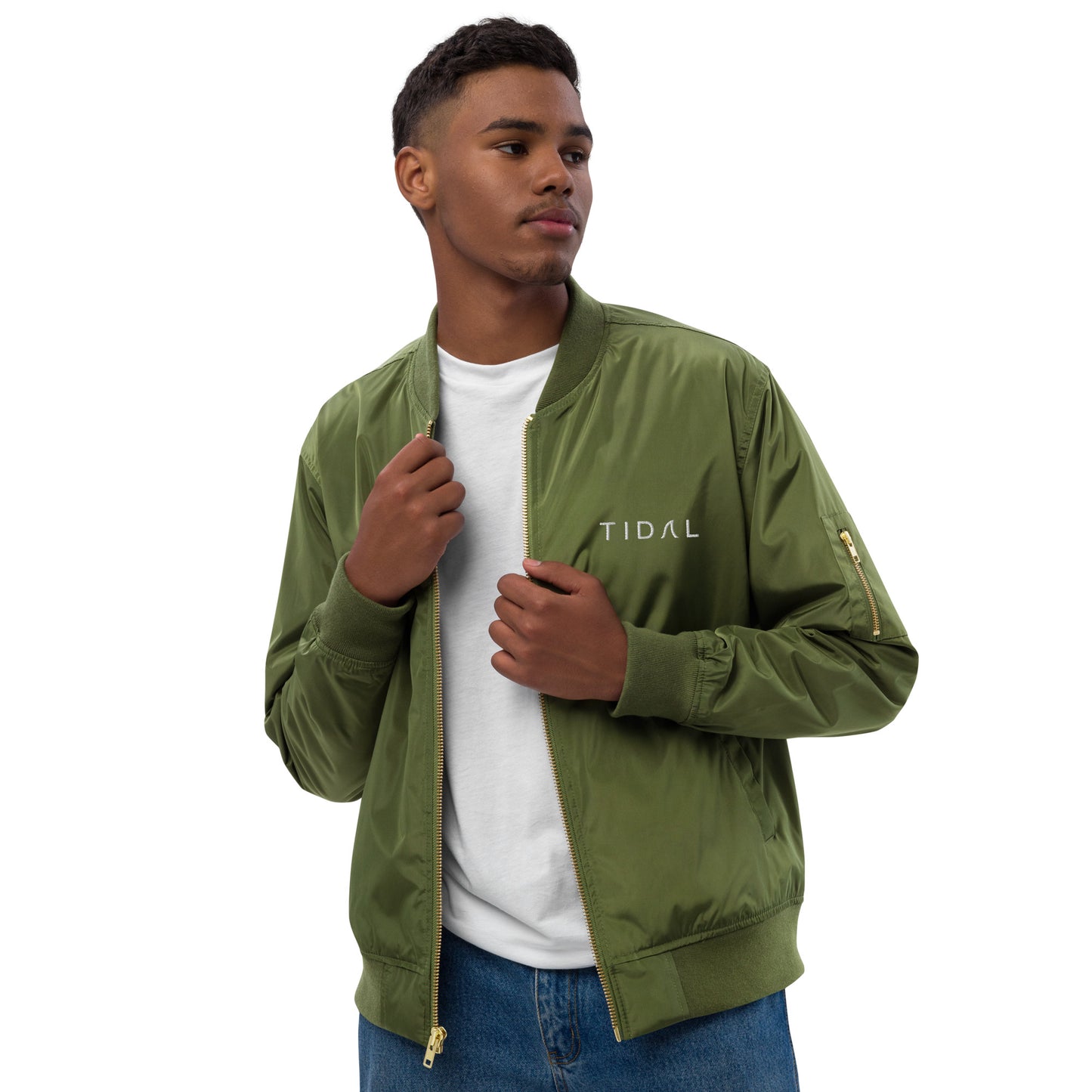 Premium recycled bomber jacket - Embroidered Tidal Only