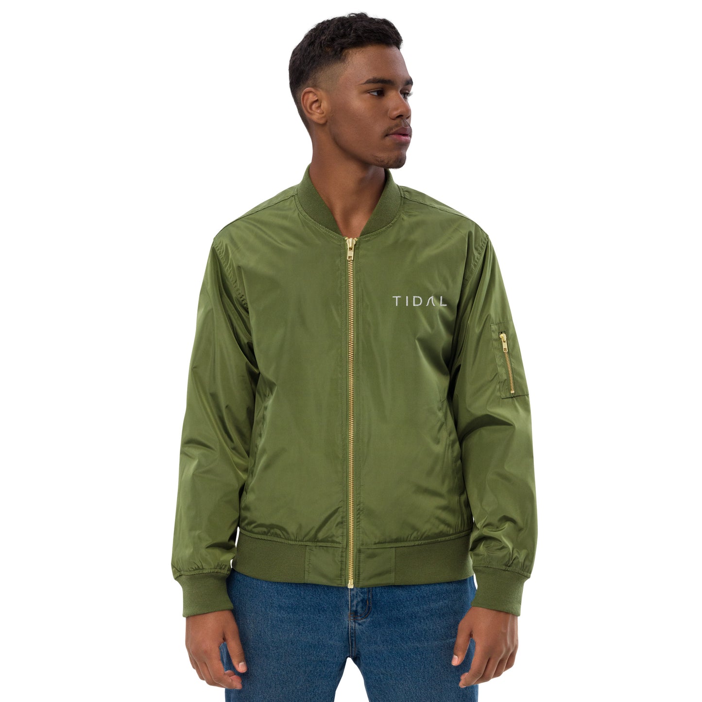 Premium recycled bomber jacket - Embroidered Tidal Only