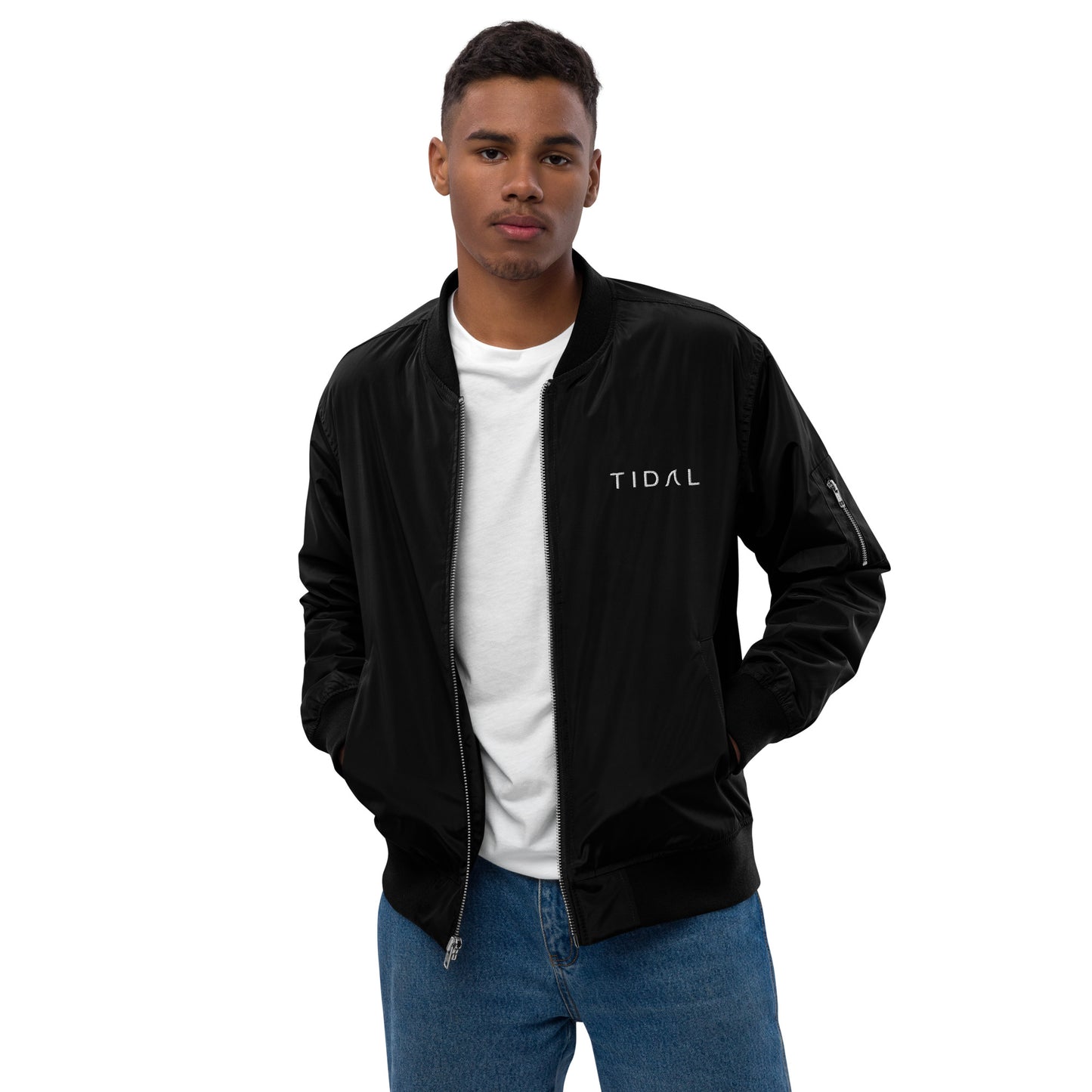 Premium recycled bomber jacket - Embroidered Tidal Only
