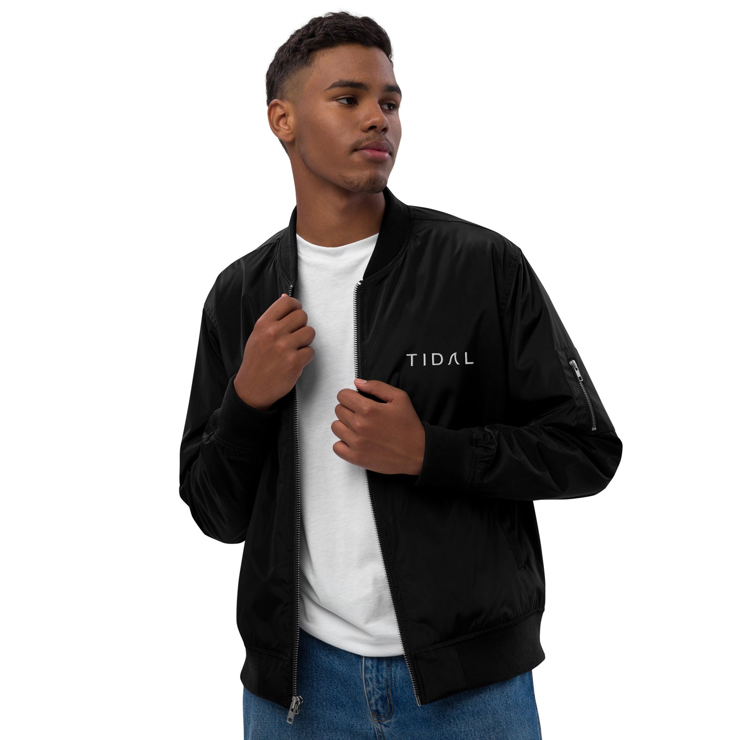 Premium recycled bomber jacket - Embroidered Tidal Only
