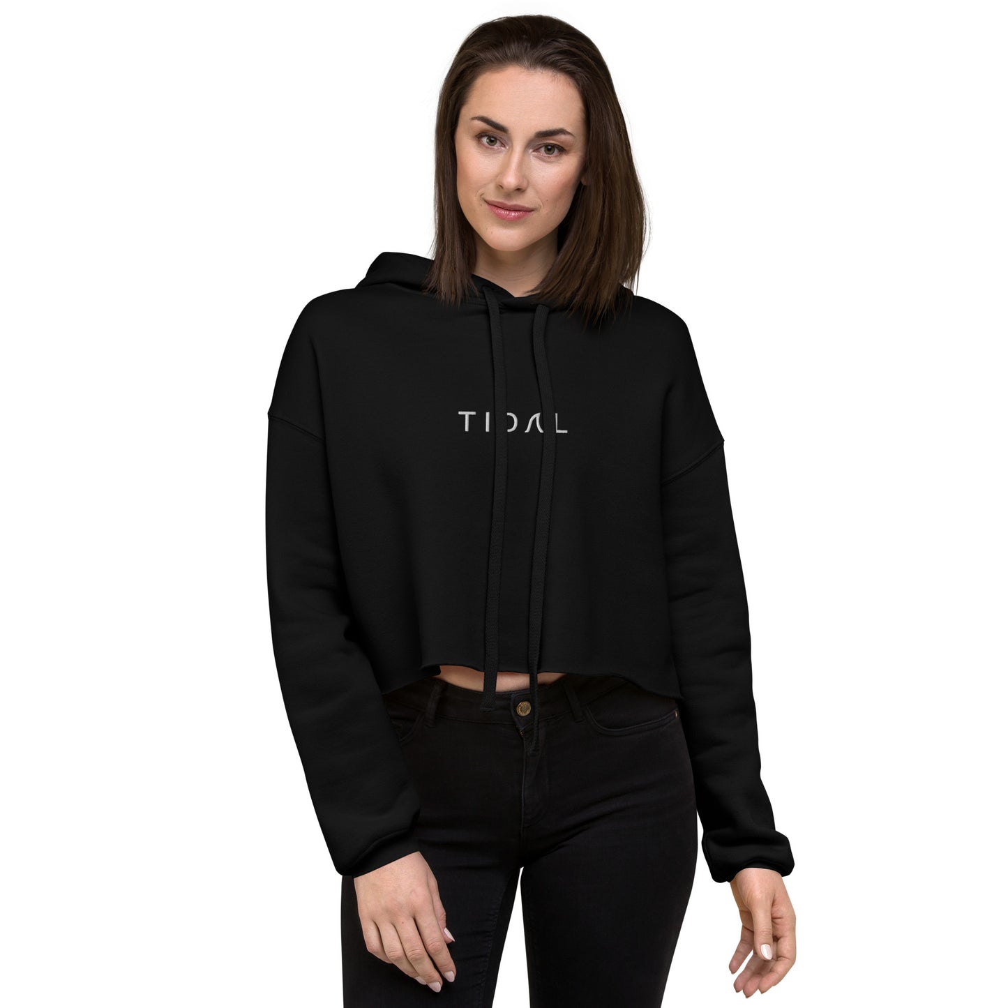 Women's Crop Hoodie - Embroidered Logo