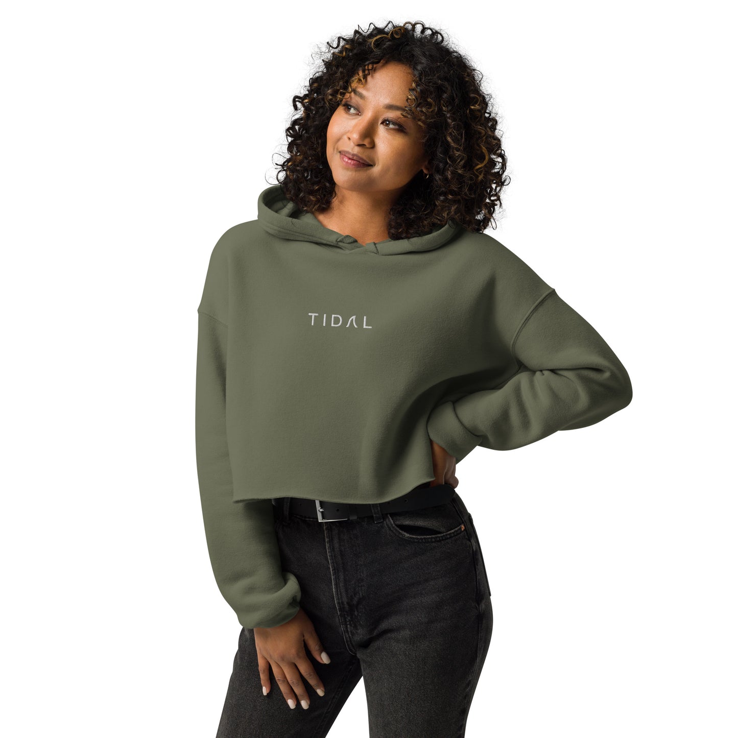 Women's Crop Hoodie - Embroidered Logo