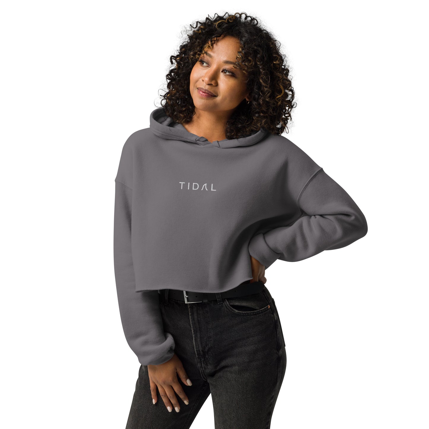 Women's Crop Hoodie - Embroidered Logo
