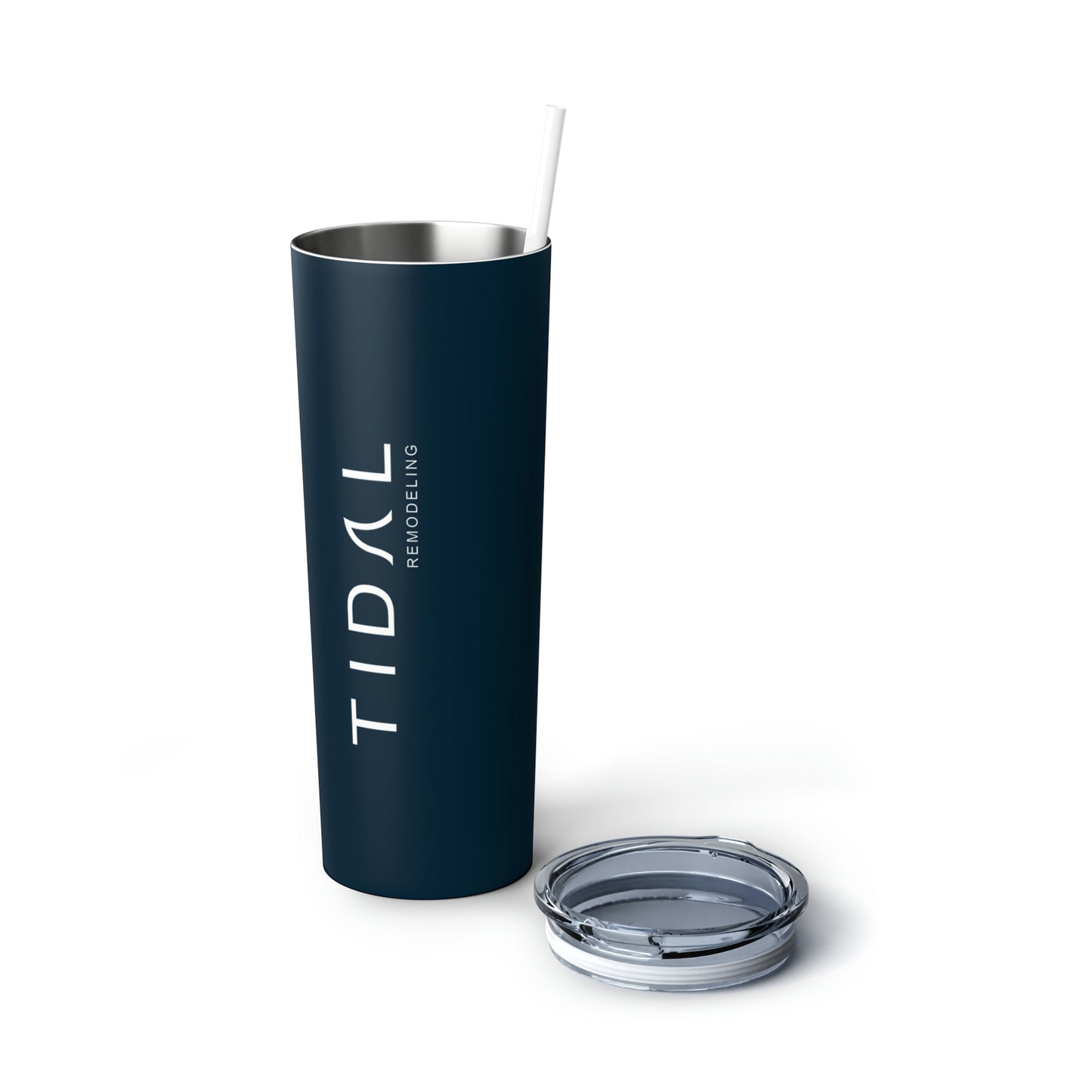 Logo - Skinny Steel Tumbler with Straw, 20oz