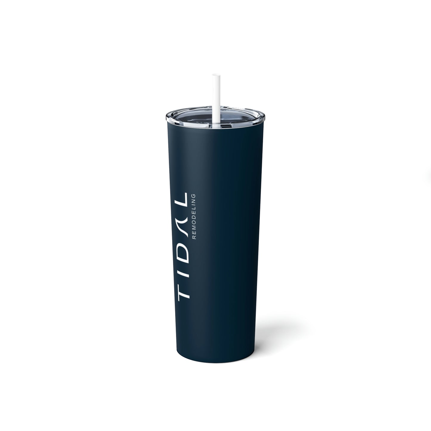 Logo - Skinny Steel Tumbler with Straw, 20oz