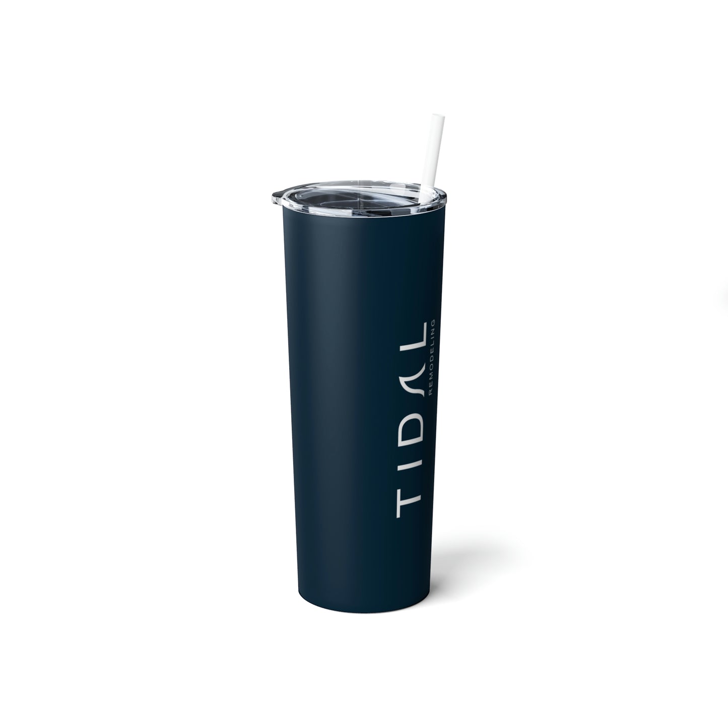 Logo - Skinny Steel Tumbler with Straw, 20oz