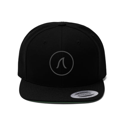 Flat Bill Snap Back - Icon Black on Black