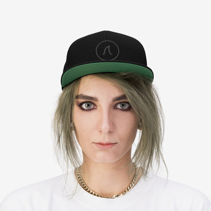 Flat Bill Snap Back - Icon Black on Black