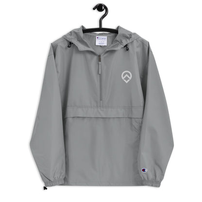 Embroidered Champion Packable Jacket - White Icon