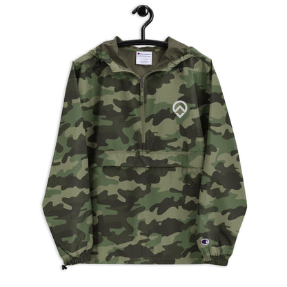 Embroidered Champion Packable Jacket - White Icon