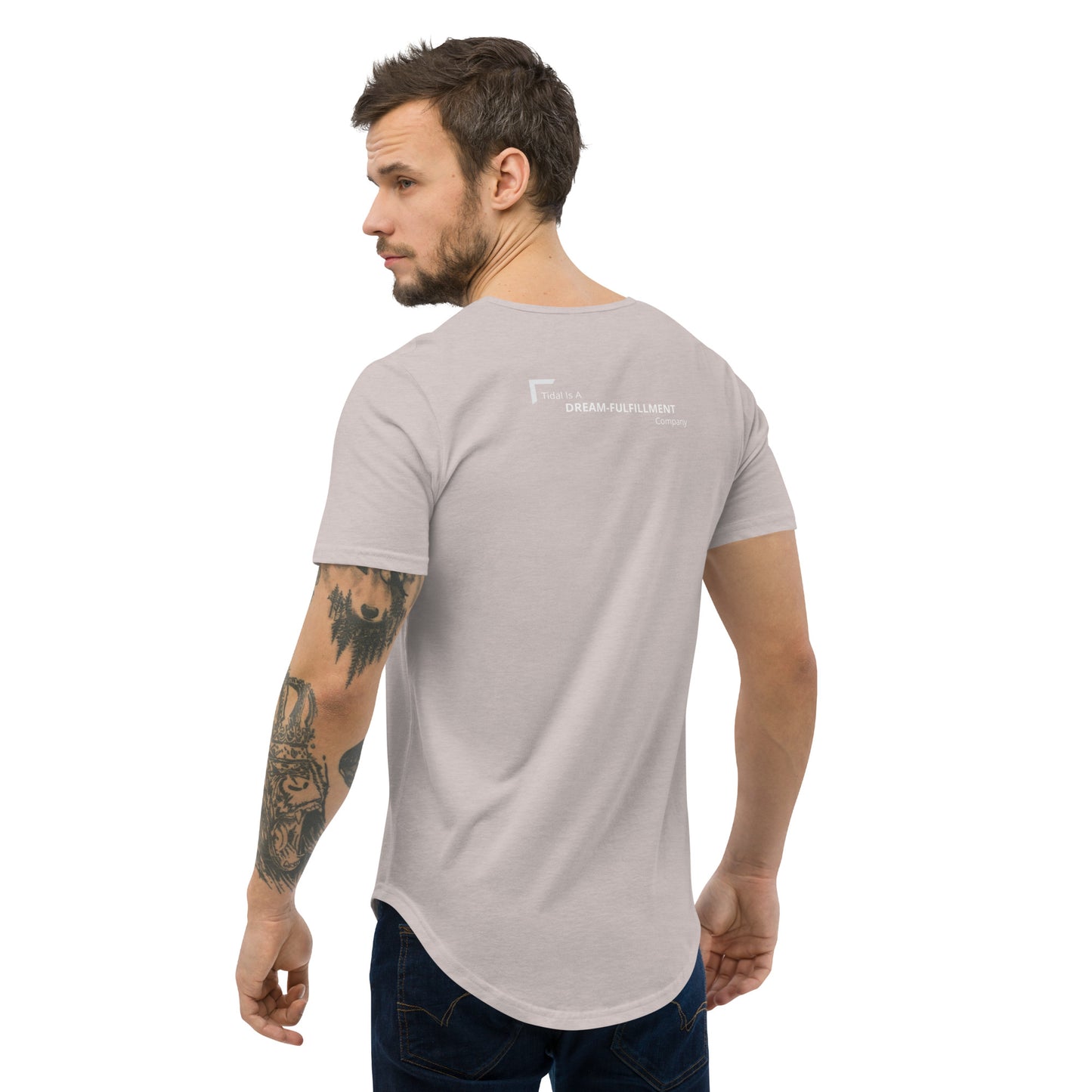 Men's Curved Hem T-Shirt - Dream FulFillment Company on Rear